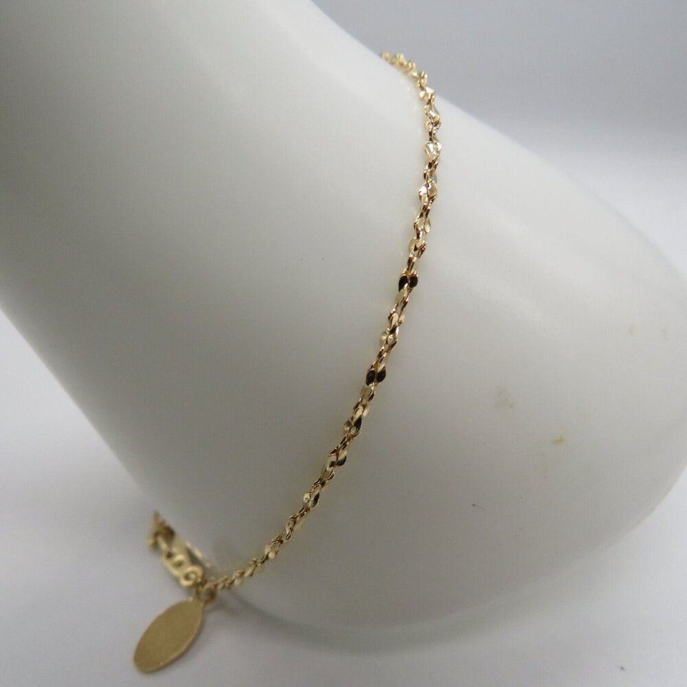 American Standard Bracelet 7" Gold Tone Twisted Chain Lobster Claw Safety Clasp